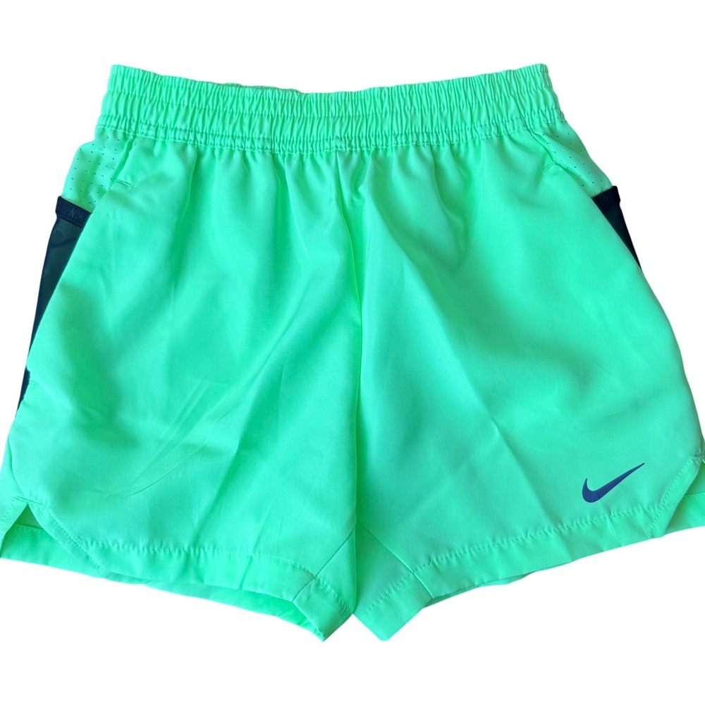 Nike Kids Dri-FIT Training Shorts Neon Yellow Black HJ0630-736 XS NWT